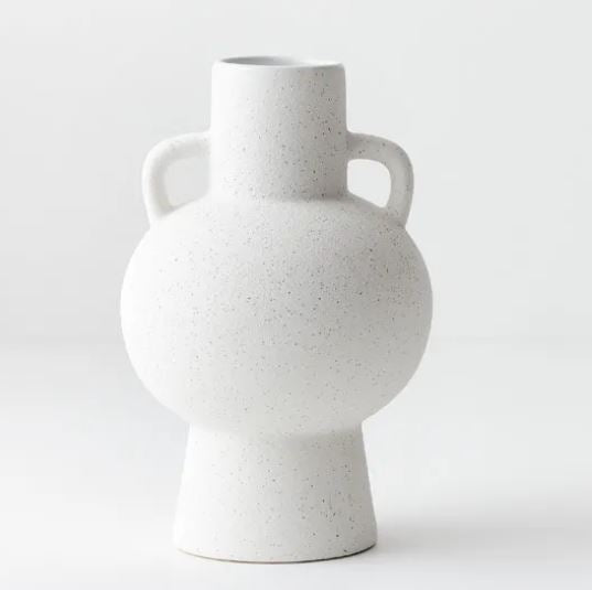 Vase:  White Speckle Texture finish