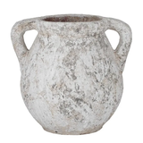 Rustic White Ceramic Urn